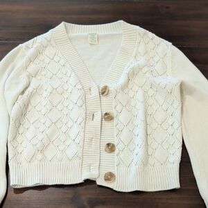 Chic Cream Knit Women's Cardigan